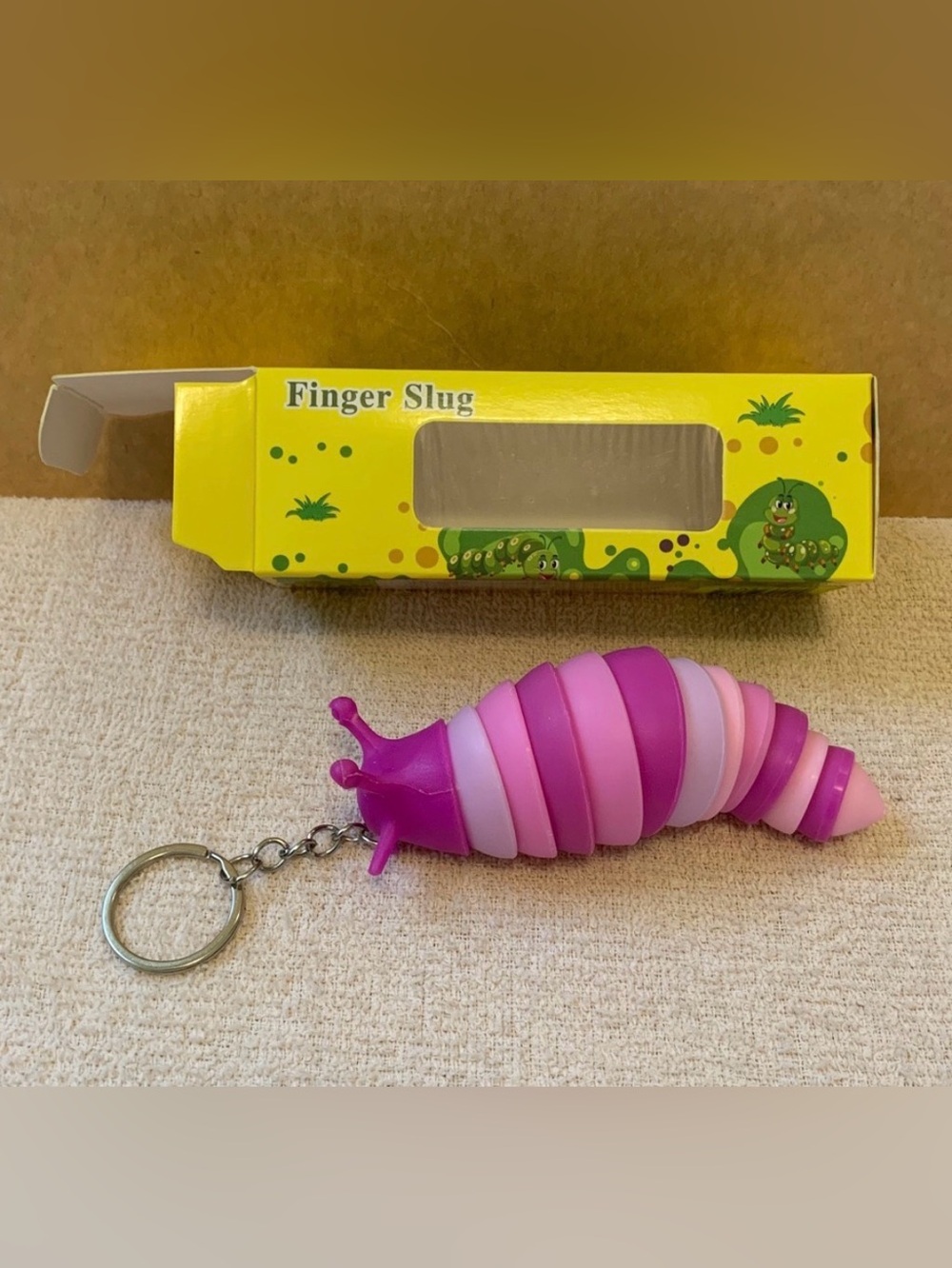 Finger Slug Decompression Toy Fidget Keychain Emotion Reliever